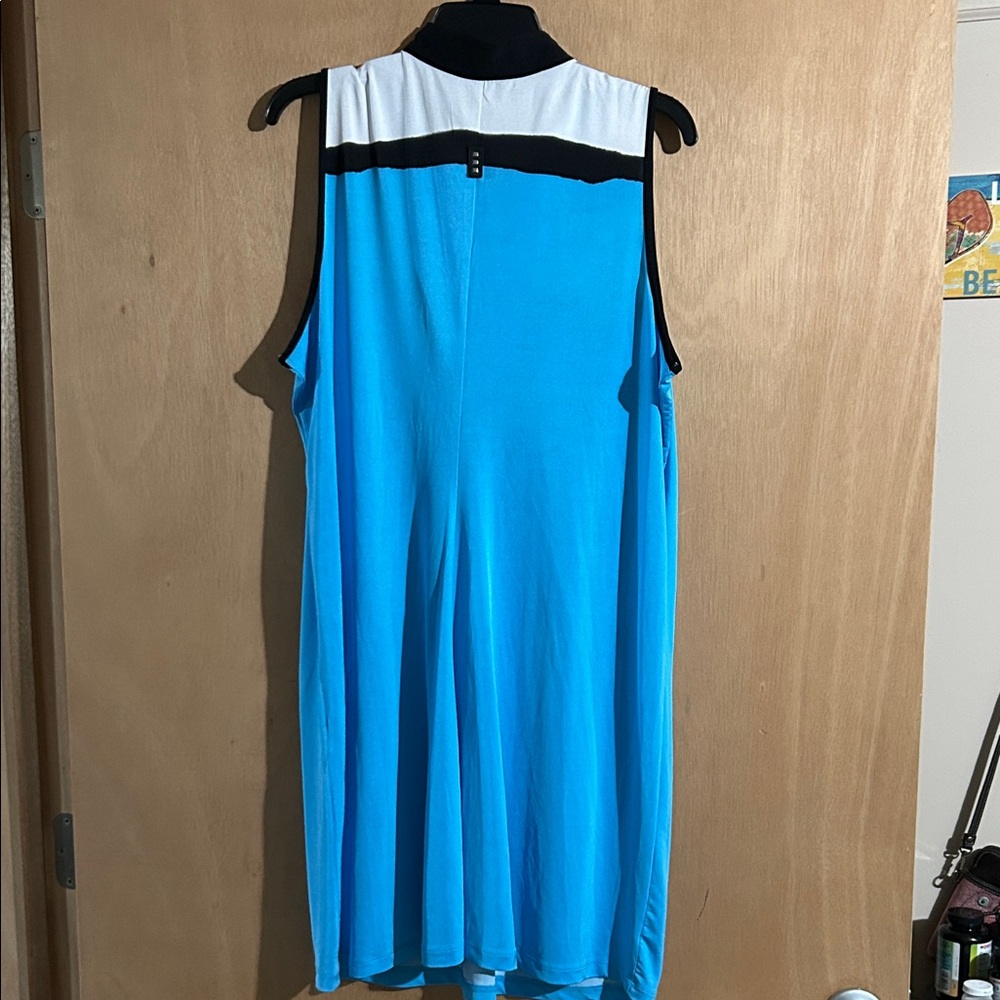Jamie Sadock Sleeveless Blue and Yellow Golf Dress - Picture 5 of 6